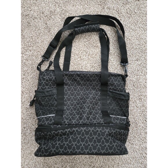 DISNEY Mickey Mouse Embroidered Tote Bag with Zip Cooler Compartment *EUC* - Picture 2 of 7